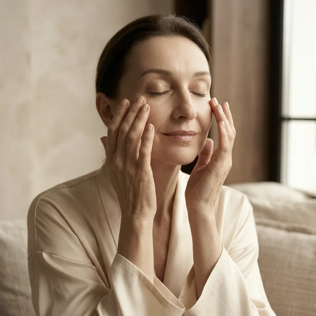 Natürliches Ergebnis nach Lidstraffung - strahlende zufriedene Patientin