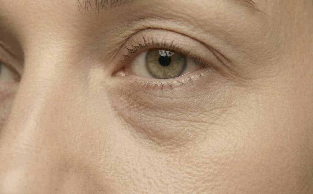 Tränensäcke vor Unterlidstraffung - geschwollene erschlaffte Unterlider